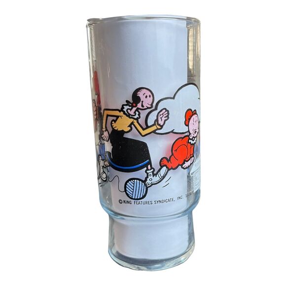 Popeye Bluto Swee Pea Olive Oyl 1978 Vintage Promo Glass King Productions - Picture 5 of 5